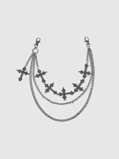 Grunge Punk 1pc Women Star Decor Layered Trouser Chain