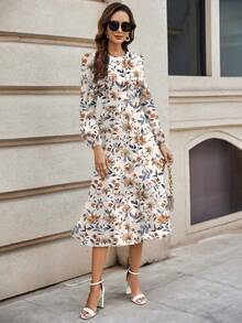 SHEIN Clasi 复古碎花连衣裙，适合日常穿着 - 彩色 - 查看 3