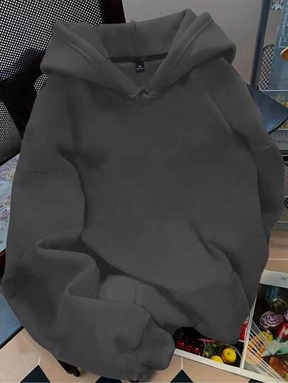 EMERY ROSE Plus Size Women's Solid Color Casual Sweatshirt, Autumn/Winter