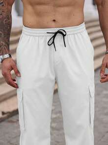 Manfinity Homme Plus Size Men's Casual Versatile Cargo Pants, For Fall