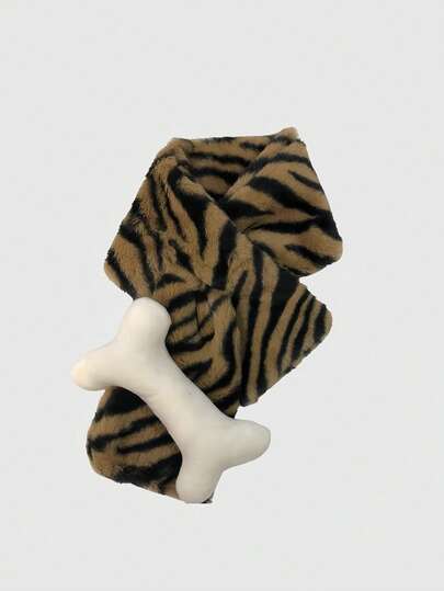 Anime 1 pieza Cuello calentador de estilo punk retro con diseño de hueso decorativo en color negro y café, bufanda minimalista de estilo salvaje y de moda para mujer, adecuada para la escuela, compras, viajes, Navidad, Halloween, otoño/invierno