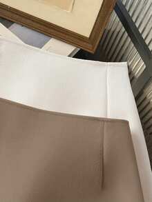 Franclia 高端优雅纽扣设计女式裙裤 - 駝色 - 查看 3