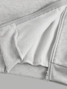 Girlism Conjunto casual de chica adolescente con sudadera con capucha de manga larga y cremallera de unicolor, top de tirantes de unicolor y pantalones de pierna ancha, otoño/invierno