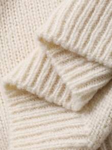 DAZY Suéter de manga larga minimalista y casual de unicolor para adolescentes