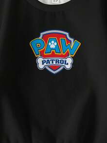 SHEIN | PAW Patrol 小男孩字母和卡通图案圆领长袖运动衫 - 白色 - 查看 3