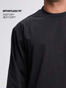 Camiseta de manga larga de unicolor casual para hombres ARC - Negro - Ver 3