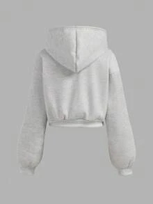 Girlism Conjunto casual de chica adolescente con sudadera con capucha de manga larga y cremallera de unicolor, top de tirantes de unicolor y pantalones de pierna ancha, otoño/invierno