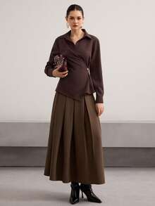 Heiryn Áo cánh Marl thanh lịch thời trang dành cho nữ, tay dài - Rỉ Nâu - Xem 5