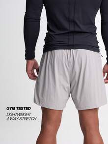 ARC Activewear Performance Shorts Running Basketball Quick Dry Fitness Gym Workout Training Training Shorts - Light Grey - View 2