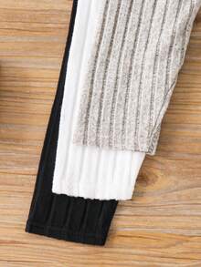 SHEIN 6pcs Tween Boys Thermal Underwear Set, Ribbed Thermal Lined Crew Neck Long Sleeve Top And Long Pants Base Layer, Suitable For School, Birthday, Fall And Winter