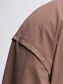 Men's Zip-Up Collar Sports Long Sleeve Jacket - Coffee Brown - View 5