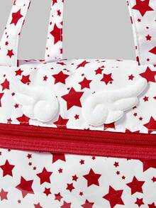 ROMWE Anime Women Tote Bags - Red and White - View 3