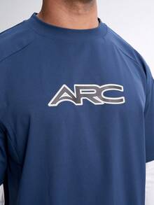 Men's Loose Fit Raglan Sleeve Casual 2 In 1 T-Shirt - Blue - View 3