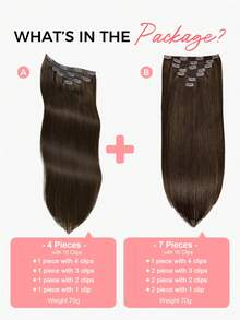 SMART&MATCH Clip In Hair Extensions Real Human Hair, Remy Human Hair Extensions Clip Ins For Women, Natural Human Hair, 14-20 Inch 2 Packs (4pcs+7pcs) - S2 - View 3