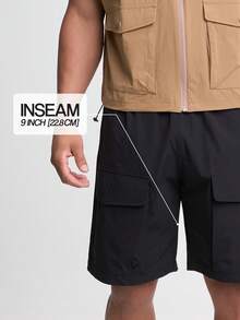 Men's Cargo Shorts Sports Casual Weightlifting Durable - Black - View 7