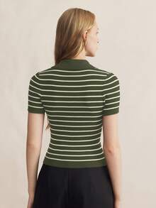 BizChic 2025 Herbst/Winter Neu Grün gestreifter Cardigan mit Knopfleiste, elegant und modisch für BüroLässigit, Party, Hochzeit, Strand, Urlaub, geeignet für formelle Anlässe, Frühstück, Flughafen, Nationalfeiertag, Neujahr, Weihnachten, Thanksgiving