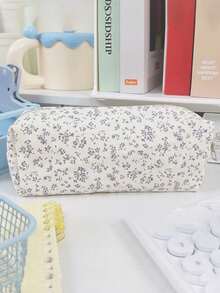 1个蓝紫色铅笔袋，ins风文具袋，多功能化妆品收纳包，可爱多功能储物袋，铅笔盒，化妆包，适用于学校、文具、化妆品、护肤品、口红、刷子、硬币、小物件，返校必备 - 淺藍色 - 查看 2