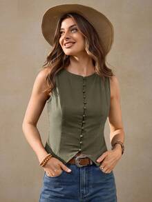 Wildy 夏季休闲度假法式复古卡其色棉质开衫衬衫