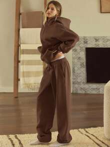 GLOWMODE 厚重羊毛超大连帽卫衣口袋厚保暖冬季 - 肉桂靈感 - 查看 8