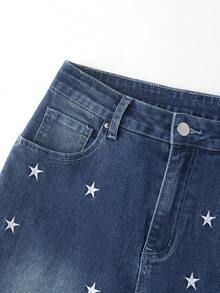 GlowEve 女士时尚星星刺绣喇叭牛仔裤