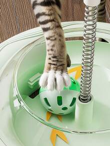 PETSIN 1 Cat Toy With Rotating Food Dispenser; A Wand To Tease The Cat; A Spring Toy For Cats; A Self-Entertainment Toy To Relieve Boredom Pets; Pet Supplies. - Multicolor - View 2