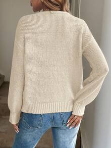 SHEIN LUNE Áo khoác cardigan dài tay cổ chữ V họa tiết da báo dành cho nữ - trắng - Xem 2