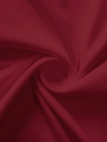SHEIN EZwear 黑色與酒紅色女款 2 件組方領修身長袖休閒 T 恤套裝，秋冬款 - 彩色 - 查看 6