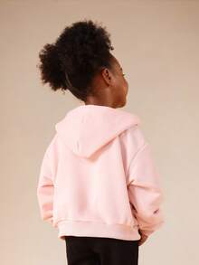 SUMWON Girls Zip Up Hoodie Casual Long Sleeve Sweatshirt For Kids Winter Fall - Baby Pink - View 3