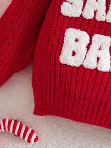 SHEIN Luźne, wygodne, luźne, z długim rękawem, noworodkowe swetry, jesienno-zimowe ubrania dla dziewczynek