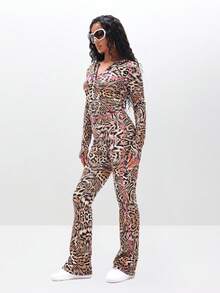 BABYPHAT 印花喇叭裤，动物印花设计，适合日常休闲穿着 - 彩色 - 查看 2