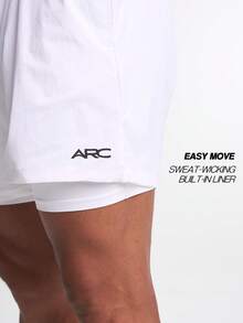 Quần short thể thao in chữ đa năng thường ngày ARC dành cho nam - trắng - Xem 5