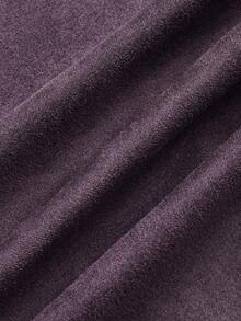 Sweetra Plus Size Pleated Asymmetric Zipper Decor Faux Suede Short Skirt, Minimalist Commuter Style, Autumn/Winter - Purple - View 8