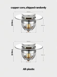 1/2 pezzi Tappo universale per lavandino da bagno con raccoglitore di capelli, coperchio per scarico vasca da bagno con molla, tappo per lavandino in plastica a pressione, filtro per scarico lavabo, accessori e forniture per il bagno - Multicolore - Visualizzare 14