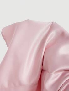 SHEIN MOD 缎面修身抹胸蝴蝶结装饰短款连衣裙