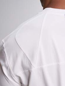 Camiseta casual de manga raglán con ajuste holgado y 2 en 1 para hombre, para otoño - Blanco - Ver 5