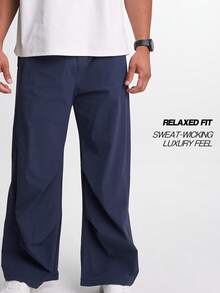 Pantaloni sport Essential pentru bărbați, largi, cu talie înaltă, cu buzunare