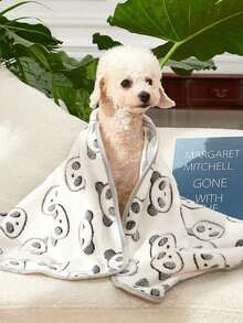 PETSIN 1 pieza Manta de felpa cálida con estampado de dibujos animados de color aleatorio para mascotas - Multicolor - Ver 4