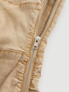 SHEIN MOD 女士夏季时尚荷叶边下摆紧身牛仔连衣裙 Y2K 蝴蝶结弹力紧身浪漫时尚牛仔连衣裙