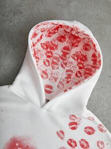 STEELVANCE Men's Random Print Hooded Long Sleeve Sweatshirt