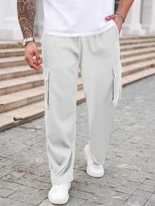 Manfinity Homme Plus Size Men's Casual Versatile Cargo Pants, For Fall