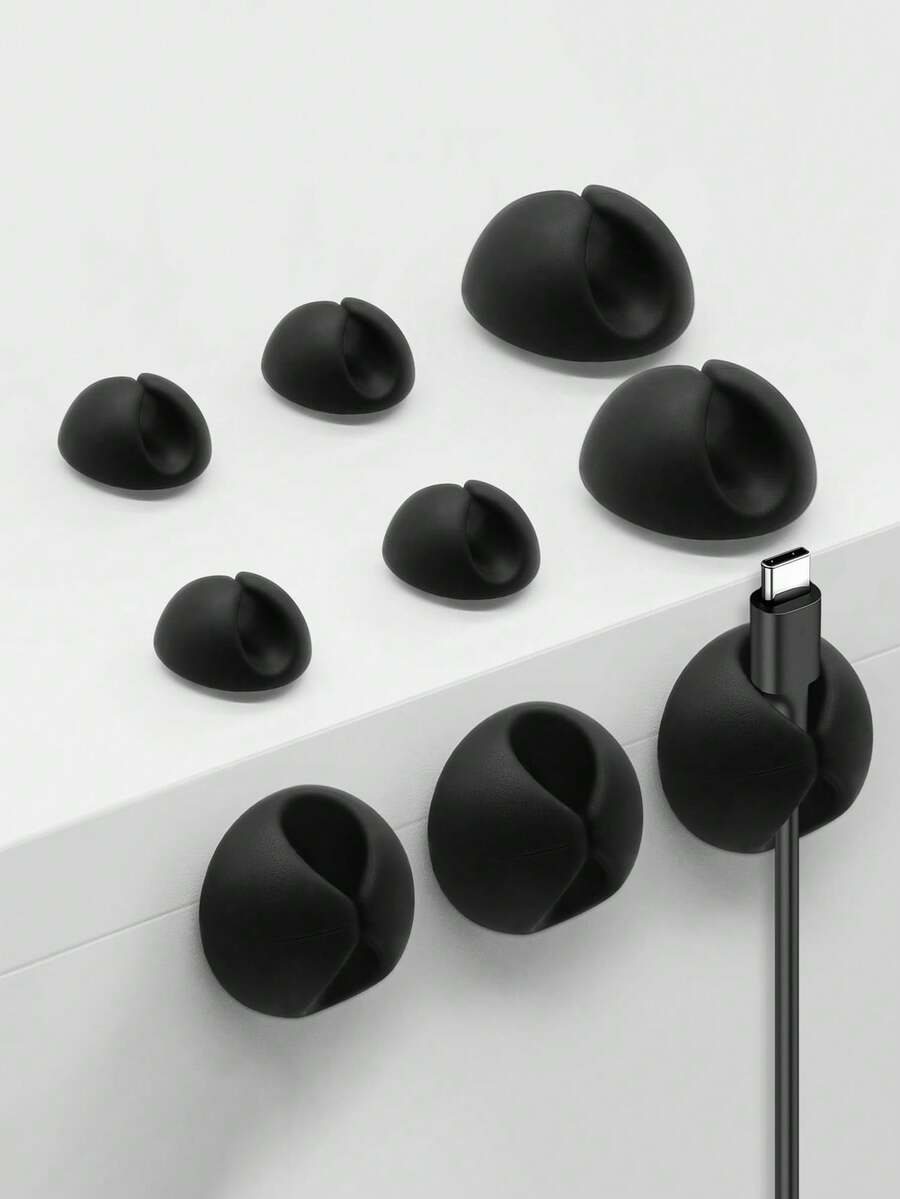 3pcs Desktop Cable Organizer Clips For Data/Earphone/Charging Cable Management, Bedside Cable Holder Back To School