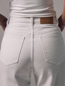 MUSERA Mid Waist Straight Leg Fit White Wash High Rise Denim Jeans Mid Rise Casual Fall Autumn Winter Night Out Back To School Office Work Date Night Core Denim Thanksgiving Chic