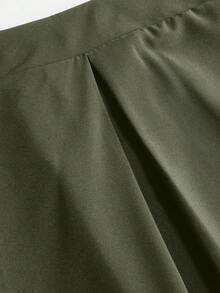 EMERY ROSE Plus Solid Slant Pocket Plicated Detail Skirt Women Maxi Skirt