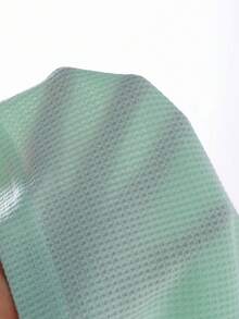 SHEIN Vintaside Kids 2 件装年轻女孩钩针华夫格图案花卉无袖上衣和短裤套装，绿色夏季服装，清爽可爱的春季休闲度假装 - 綠色 - 查看 8