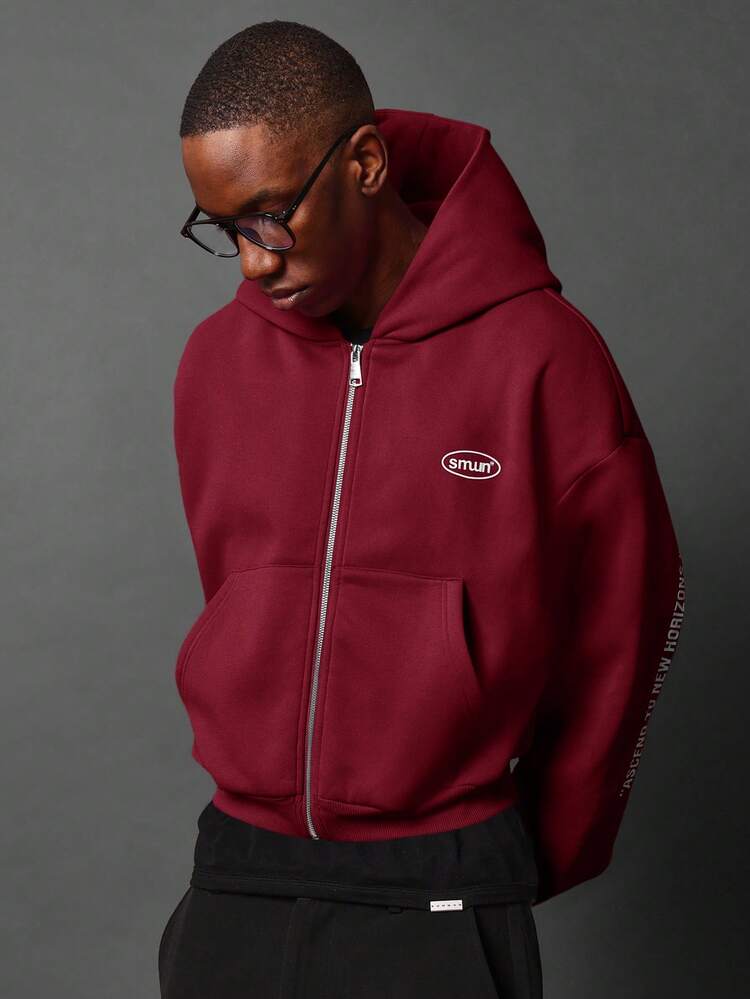 Zip Up Hoodie With Hood And Pocket