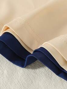 2 Sets Boy Pajamas, New Style Crew Neck Light Gray And Navy Blue Long Sleeve Tops With Gray & White Plaid And Navy Blue Loose Casual Long Pants, Stretchy Knit Fabric, Machine Washable, Comfortable Fit, Family Matching Outfits (2 Sets Sold Separately) - Navy Blue - View 7