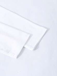 SHEIN Sparklyn Bộ áo liền quần và áo cổ lọ trơn màu thường ngày cho bé gái tuổi teen, Thu/Đông - màu nâu - Xem 7