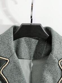 SHEIN Franclia Women's Casual & Commute Gray Tweed Vest, Autumn/Winter - Grey - View 5