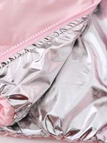 SHEIN Playful Pals 1pc Baby Girls Comfortable Casual Zip-Up Furry Hooded Long Sleeve Padded Coat, Versatile For Autumn/Winter Daily Wear Baby Girl Jacket Winter