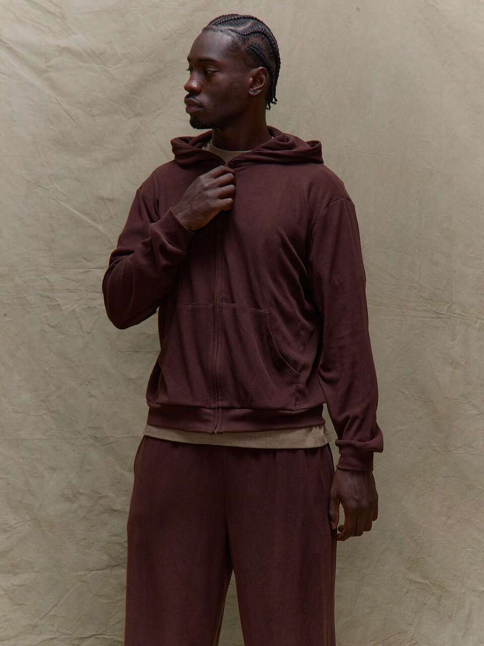 Men Lounge Style Zip Through Hooded Sweatshirt Fall SPRING SUMMER Comfort Loungewear